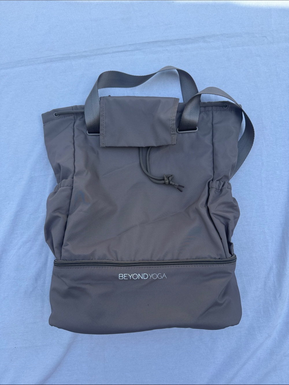 Beyond Yoga Charcoal Nylon Duffel Tote - Men's Convertible Gym Bag